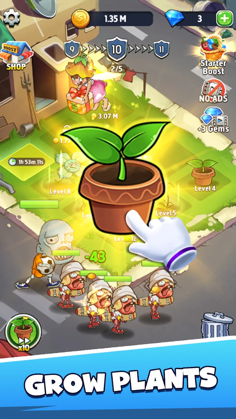 Merge Plants - игра зомби v1.13.47 APK Мод (Меню, Много алмазов) Screenshot 1