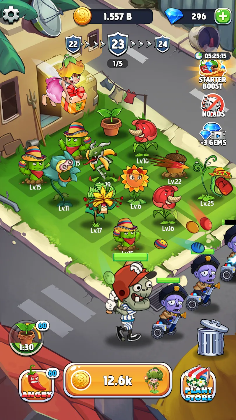 Merge Plants - игра зомби v1.13.47 APK Мод (Меню, Много алмазов) Screenshot 4