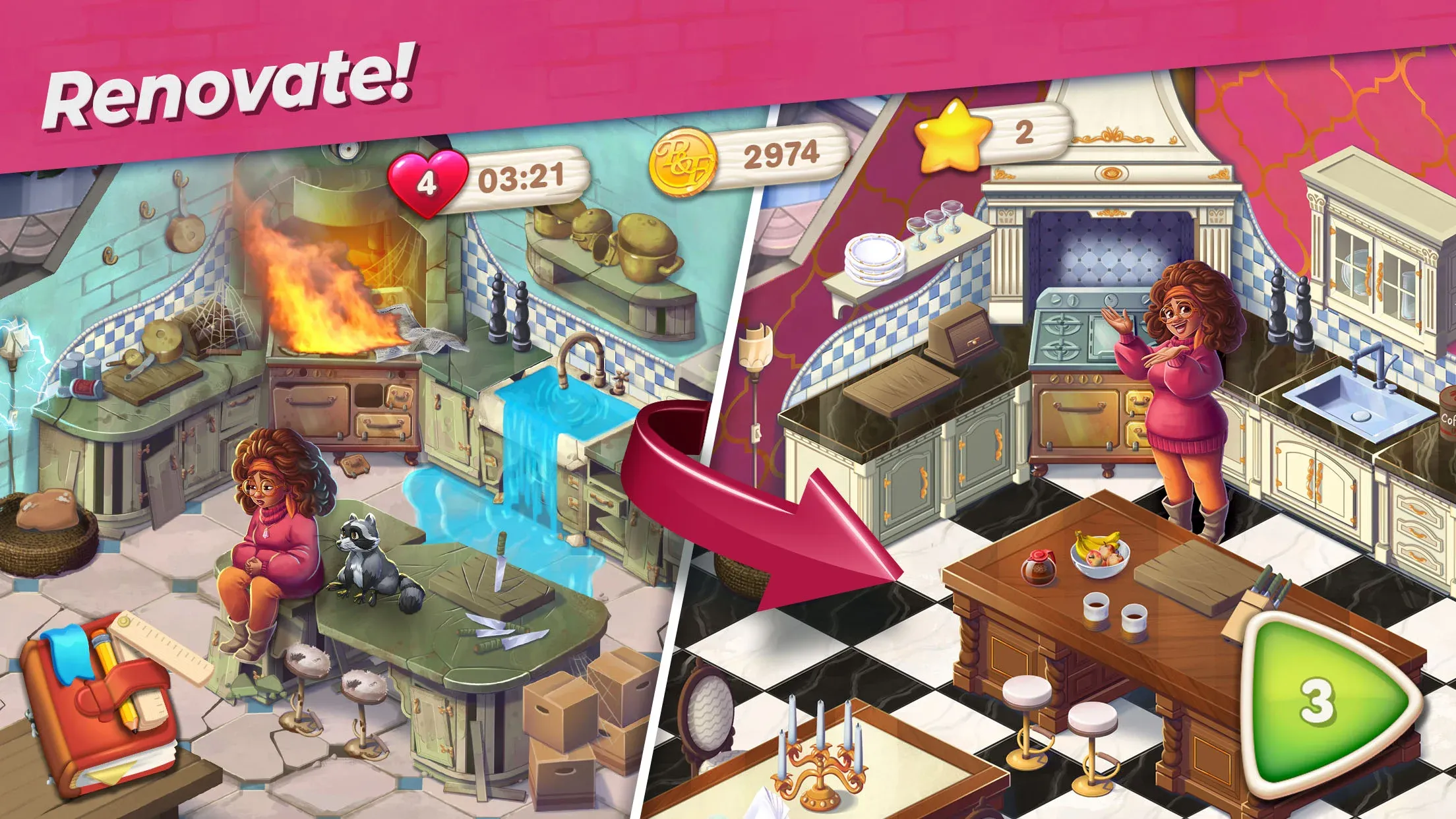 Penny & Flo: Обнови дом v1.189.0 APK Мод (Меню, Много денег и звёзд) Screenshot 3