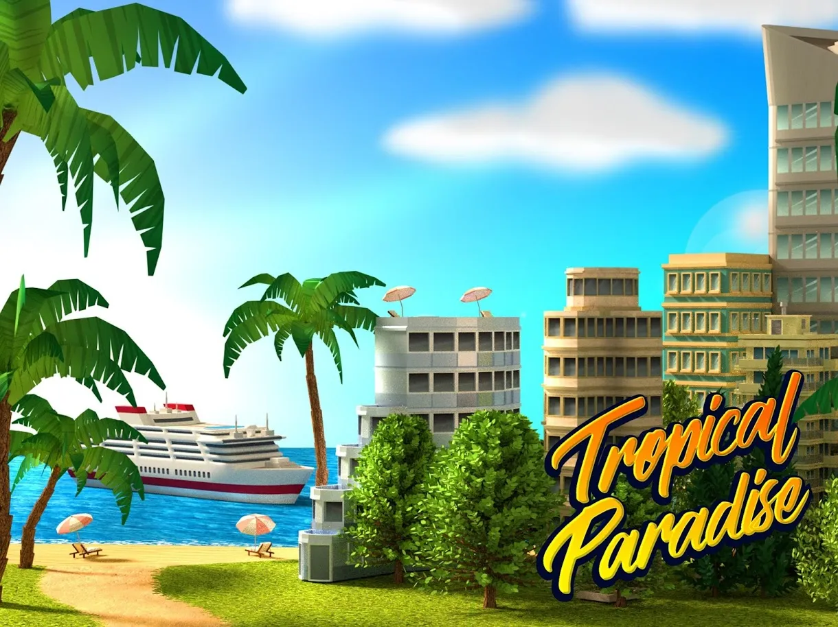 Tropic Paradise Sim: Town Build [мод: много денег] Screenshot 1