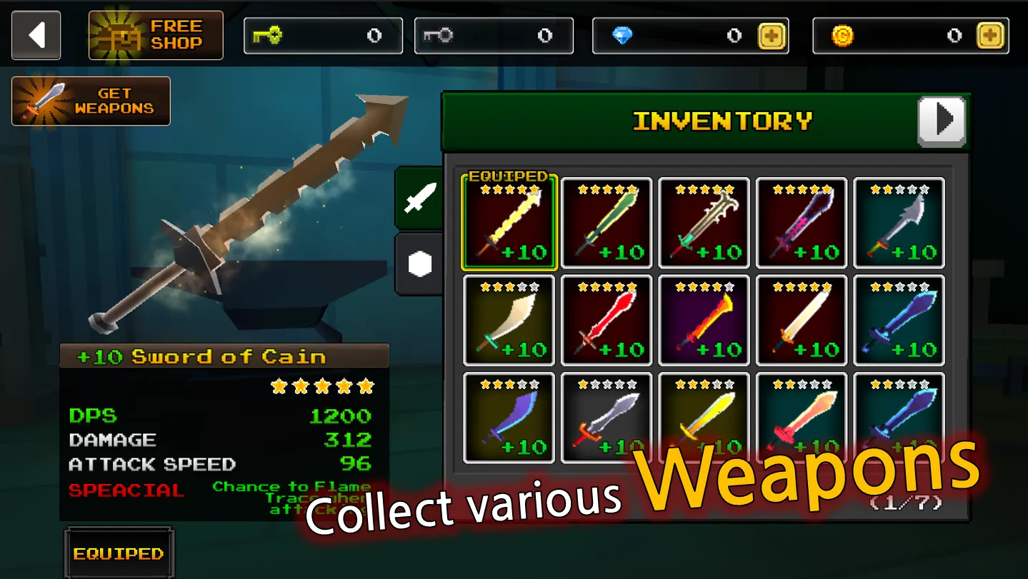 Pixel Blade M VIP v9.7.3 APK Мод (Меню, Много денег, Множитель урона) Screenshot 3