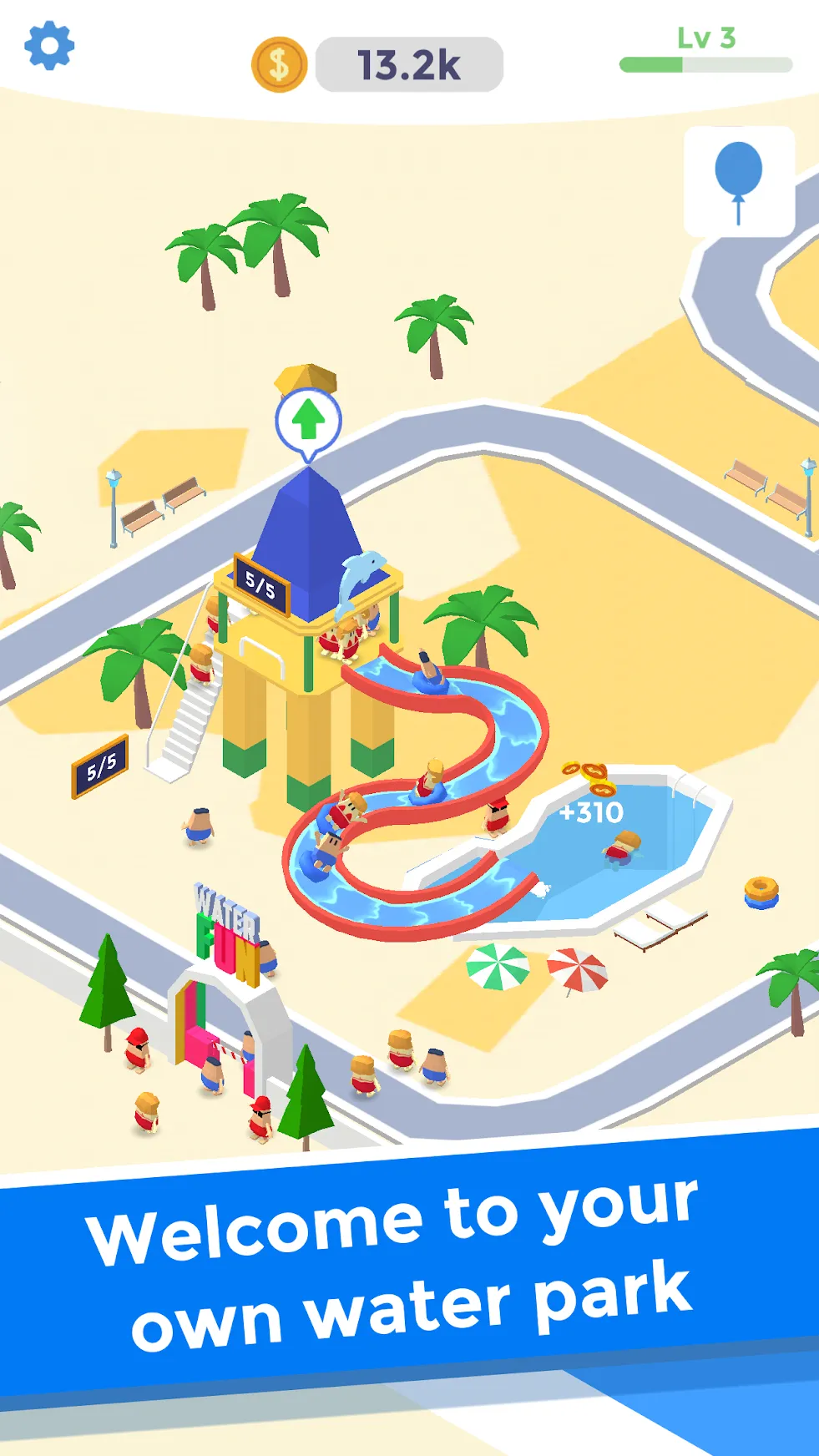 Idle Aqua Park [мод: много денег] Screenshot 1