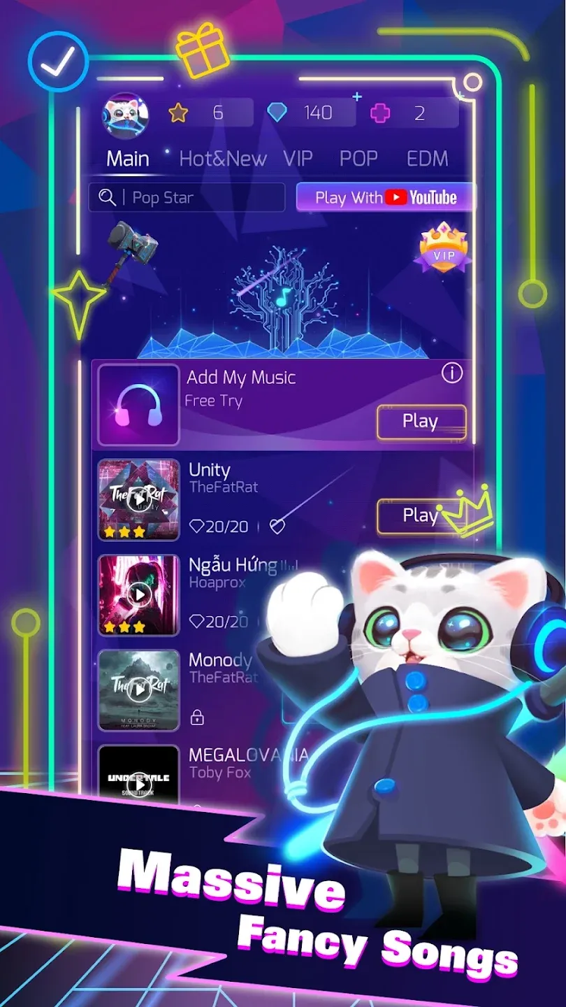 Sonic Cat - Сократите удары! v1.9.0 APK Мод (Много бриллиантов) Screenshot 1