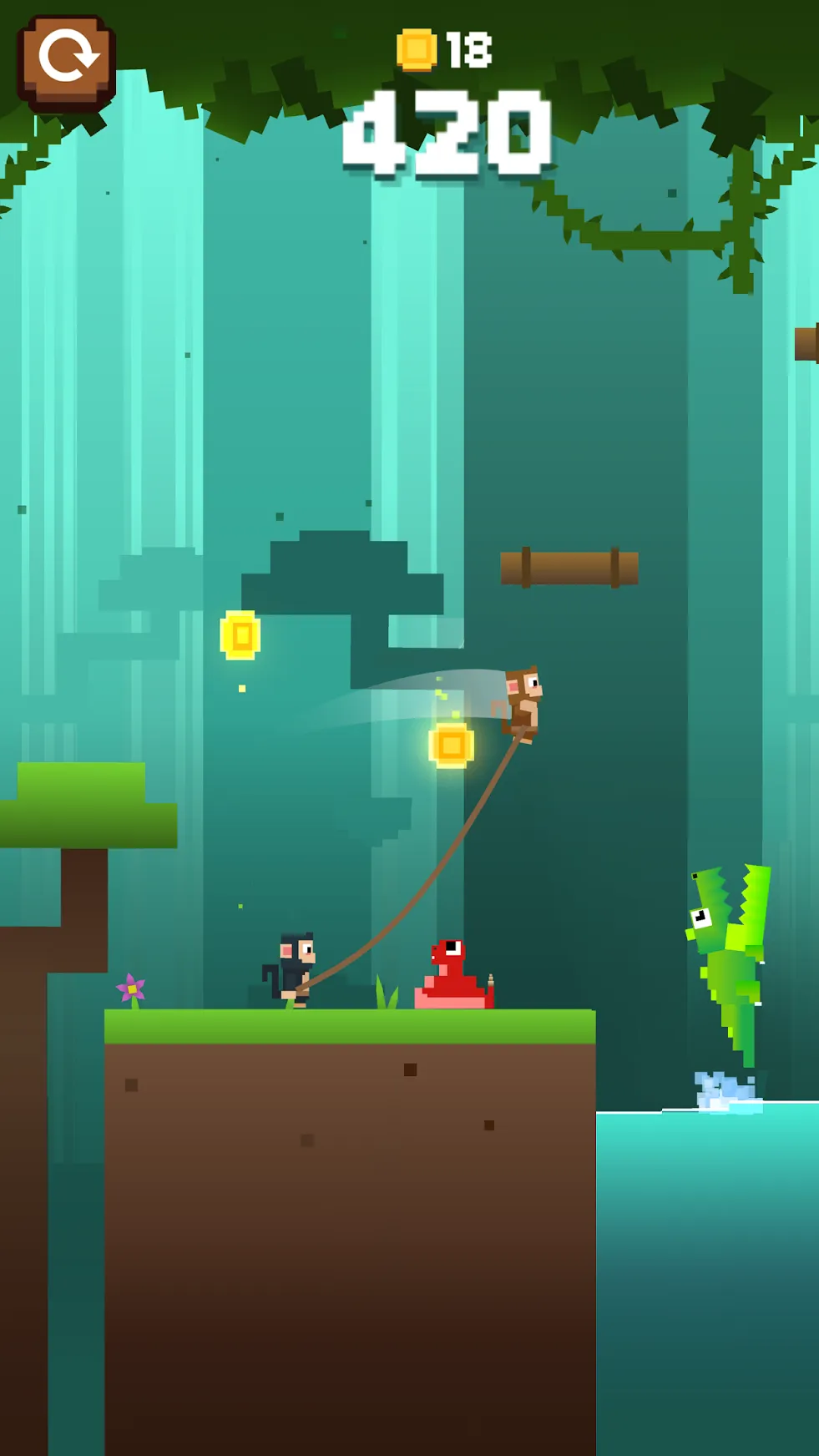 Monkey Ropes [мод: бесплатные покупки] Screenshot 1