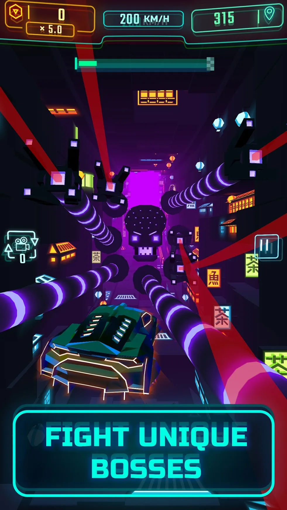 Neon Flytron: Киберпанк Симулятор Летающей Машины [мод: меньше препятствий] Screenshot 3