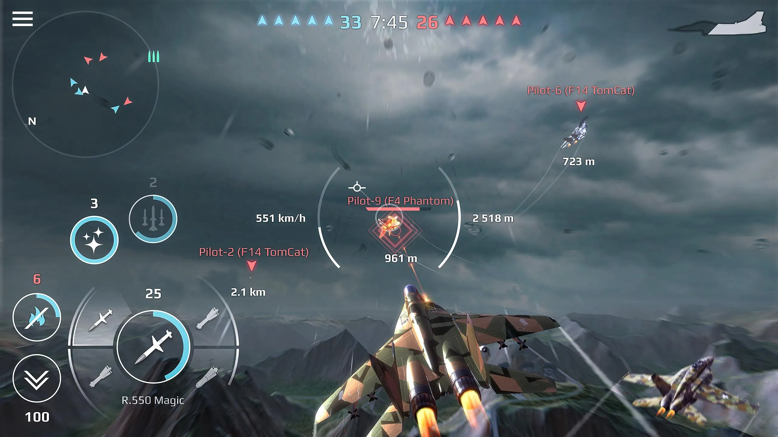 Sky Combat: онлайн ПВП бои на самолётах 5х5 [мод: бесконечные ракеты] Screenshot 1