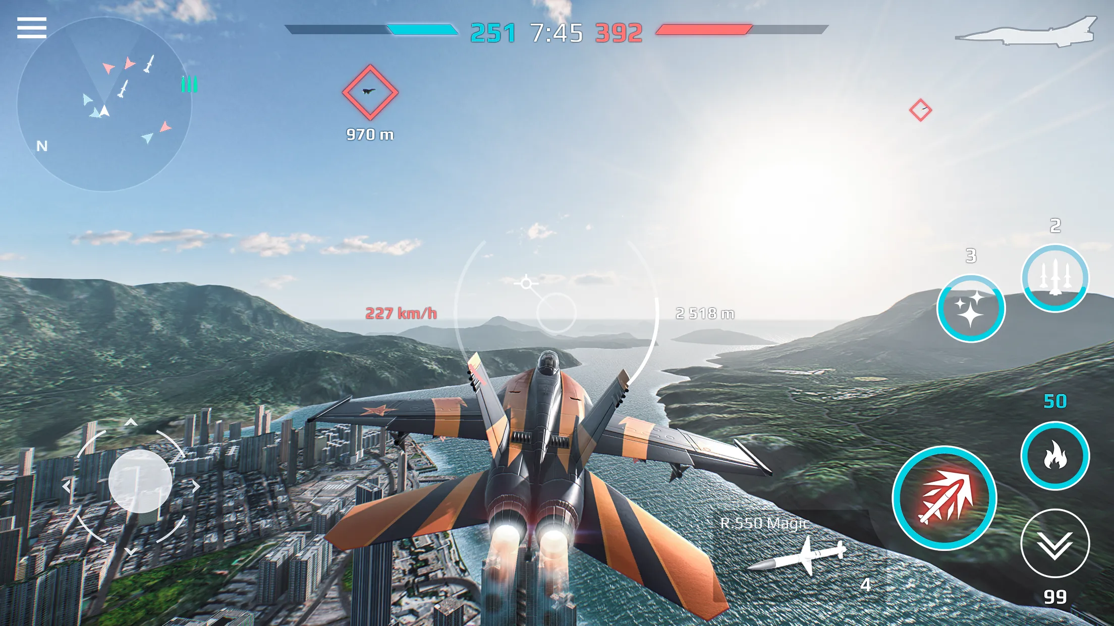 Sky Combat: онлайн ПВП бои на самолётах 5х5 [мод: бесконечные ракеты] Screenshot 5