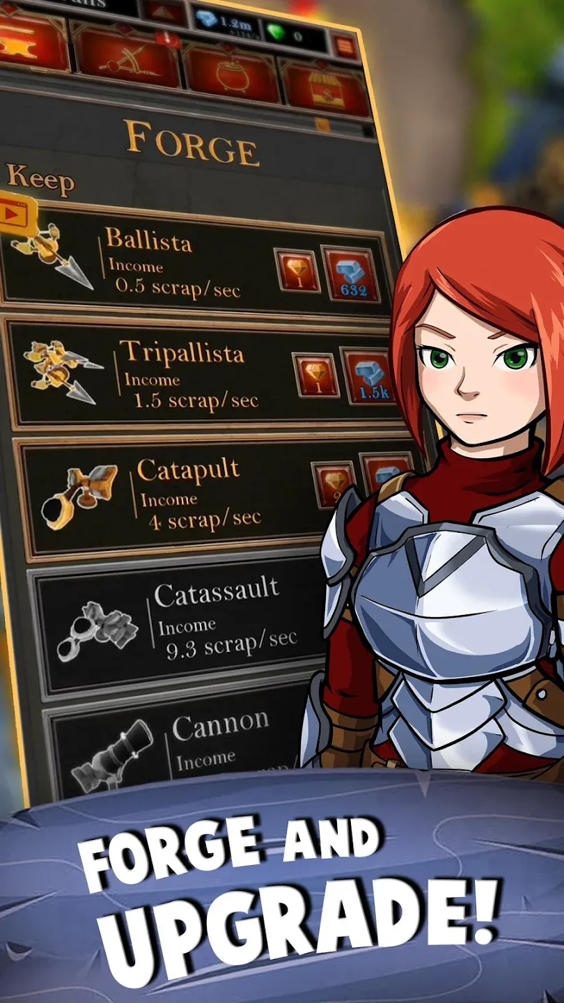 Castle Fusion Idle Clicker v2.0.2 APK Мод (Меню, Объединяйте всё) Screenshot 4