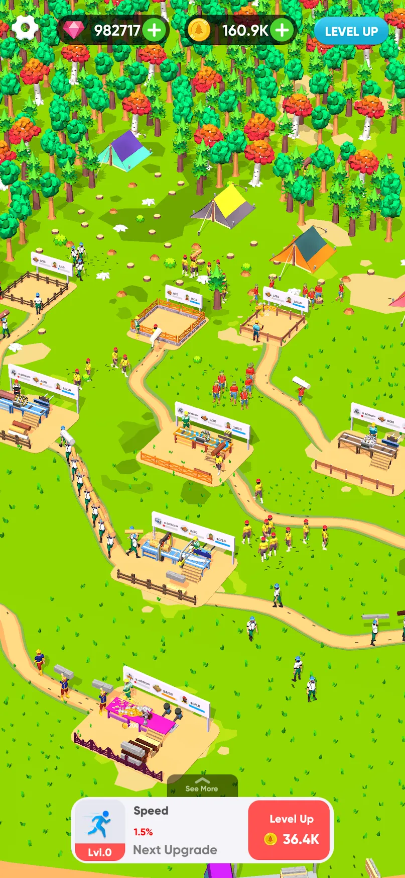 Idle Lumber Mill [мод: бесплатные покупки] Screenshot 1