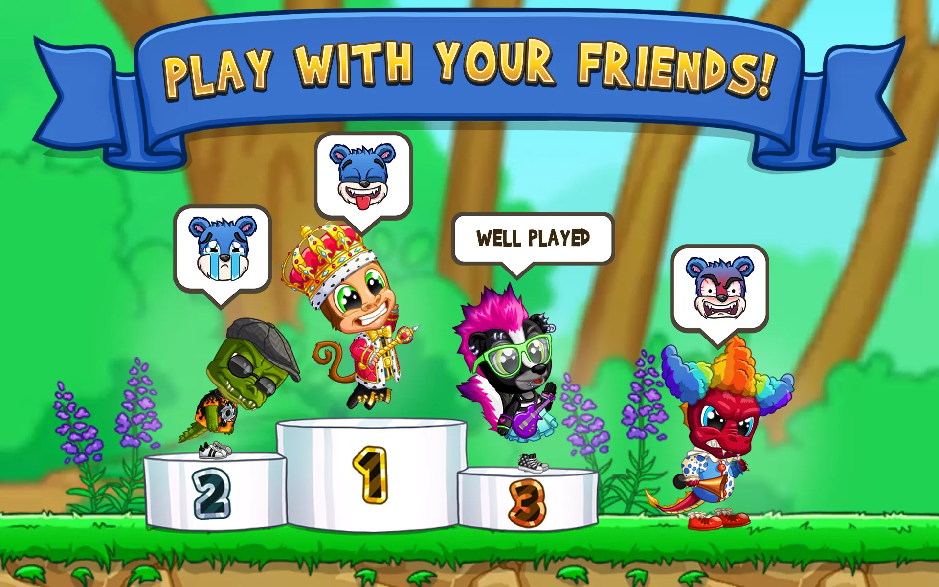 Fun Run 3 - гонки мультиплеер [мод: меню] Screenshot 2