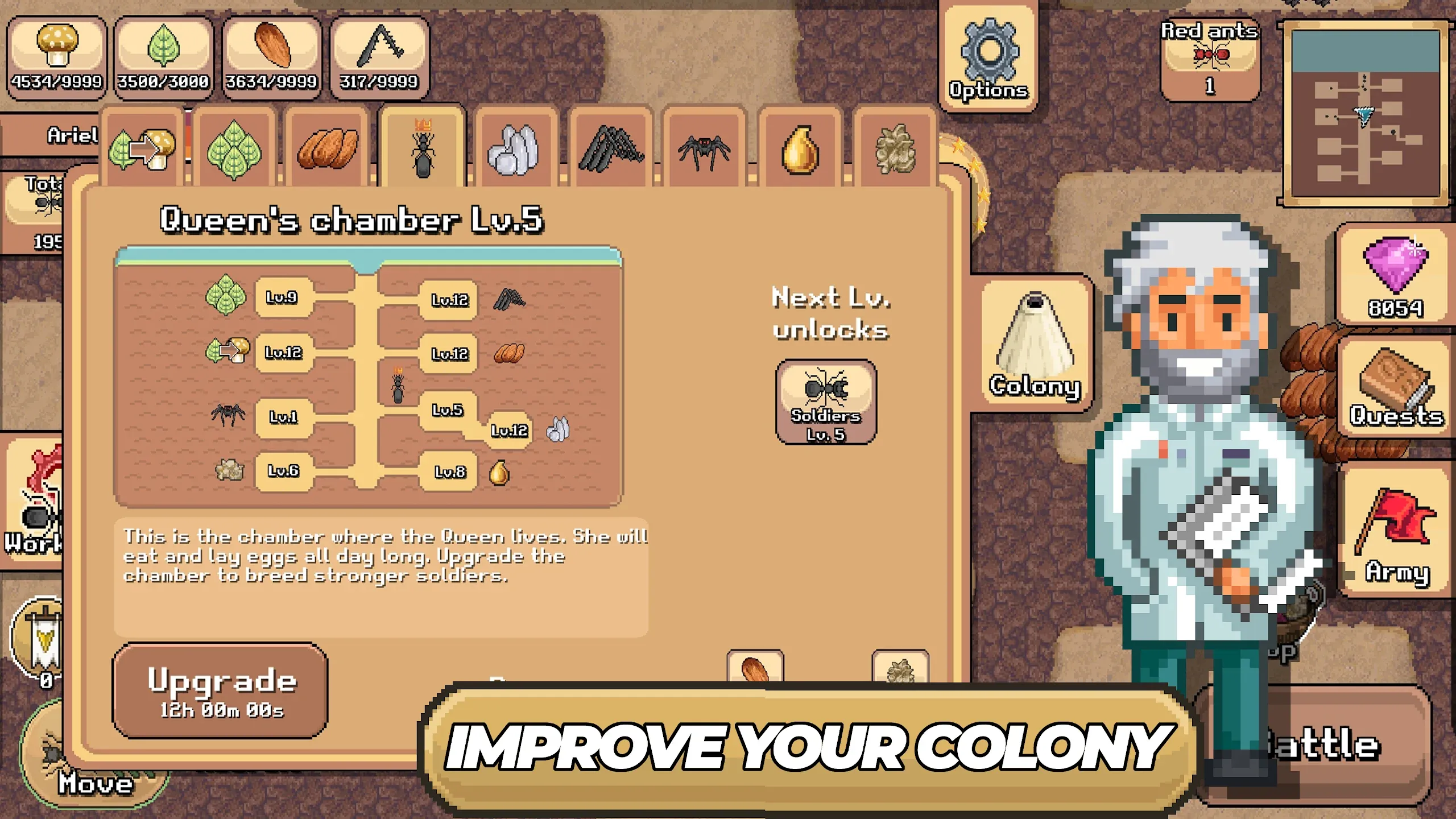 Pocket Ants: Симулятор Колонии v0.1125 APK Мод (Меню, Скорость) Screenshot 3