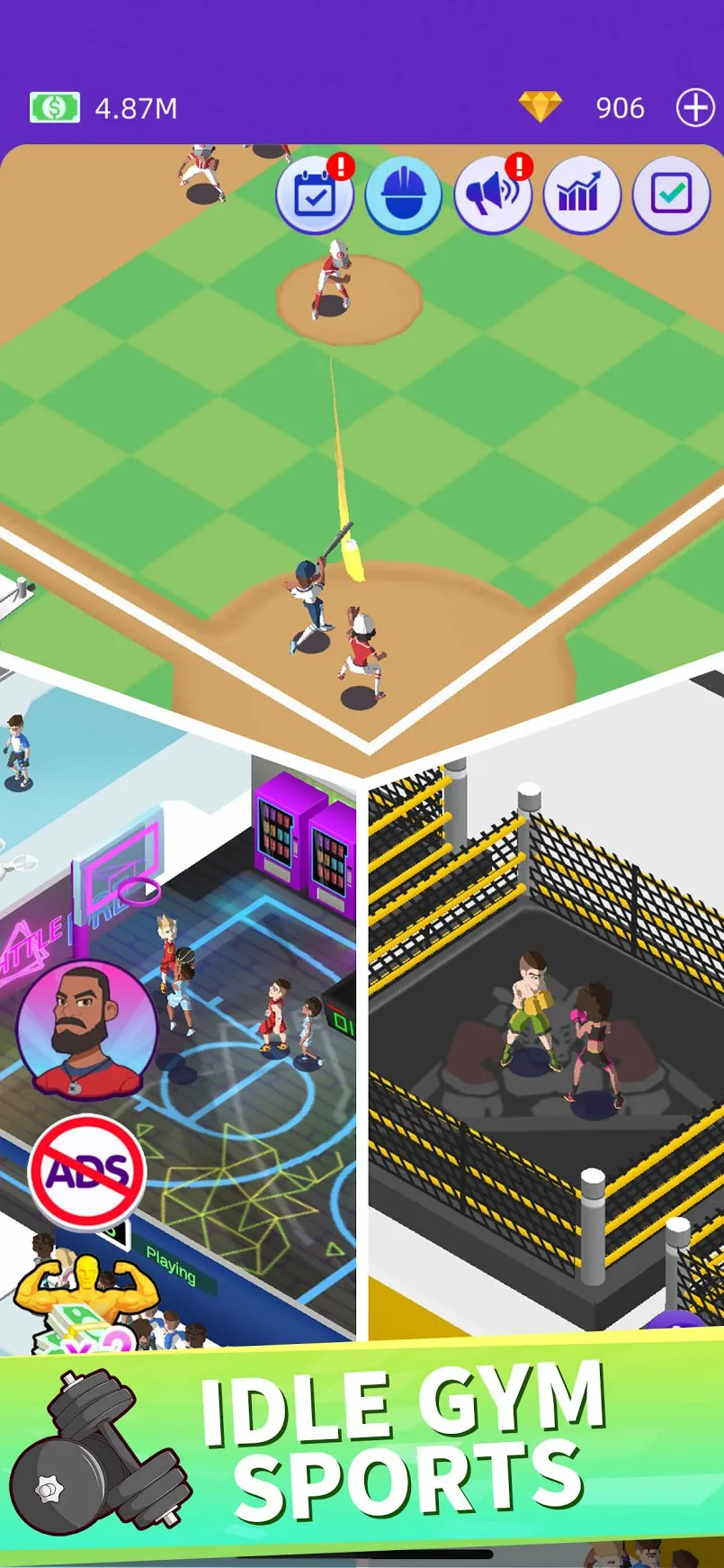 Idle GYM Sports [мод: много денег] Screenshot 1