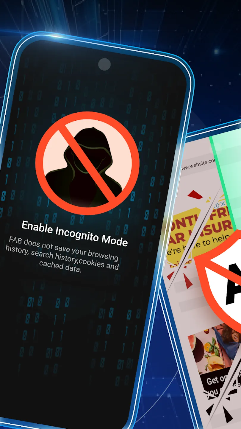 Free Adblocker Browser v139.1.4068 APK Мод (Всё открыто, Premium) Screenshot 2