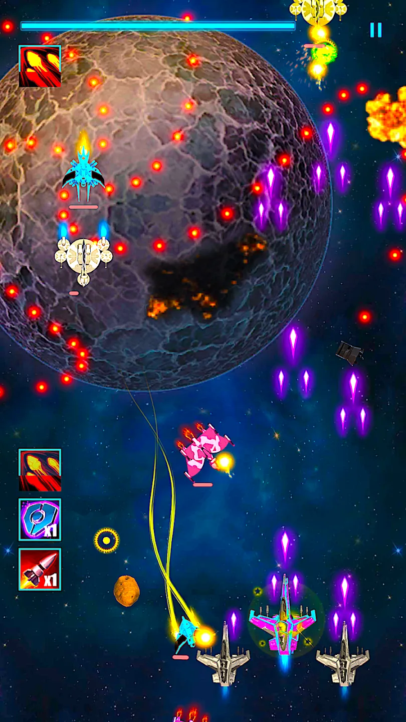 Space Shooter : Star Squadron v1.1.0 APK Мод (Меню, Множитель очков и урона) Screenshot 4 Space Shooter : Star Squadron v1.1.0 APK Мод (Меню, Множитель очков и урона) Screenshot 4