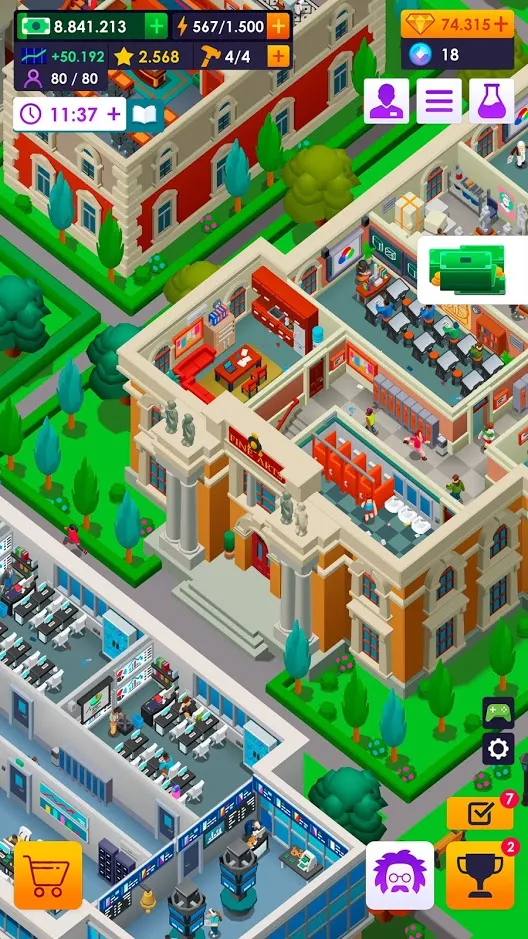 University Empire Tycoon – менеджмент-кликер [мод: много денег] Screenshot 5