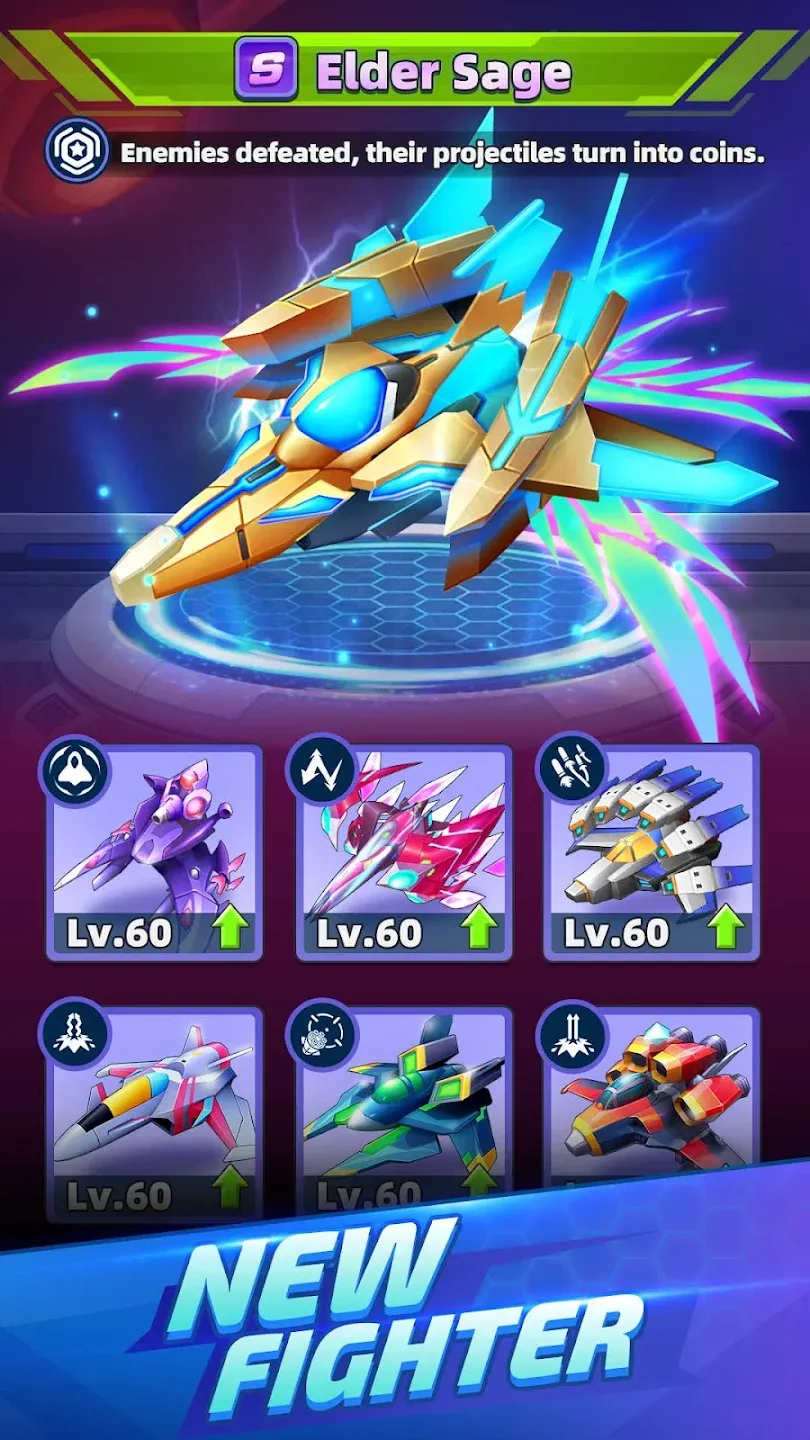 WinWing: Space Shooter v2.4.0 APK Мод (Меню, Множитель урона и здоровья) Screenshot 1