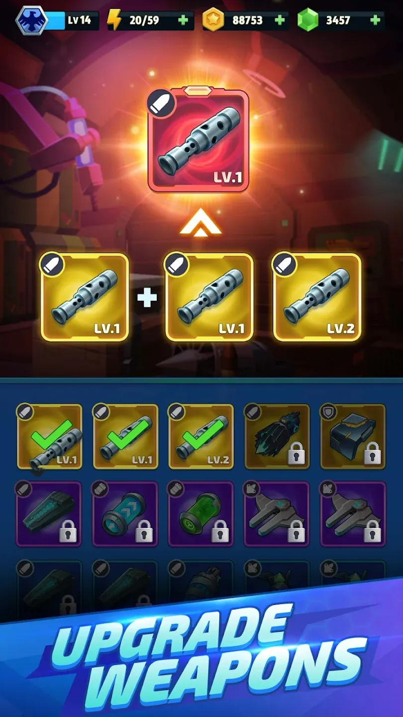 WinWing: Space Shooter v2.4.0 APK Мод (Меню, Множитель урона и здоровья) Screenshot 3