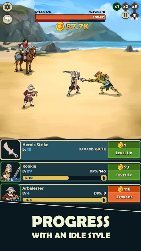 Idle Bounty Adventures [мод: меню] Screenshot 2