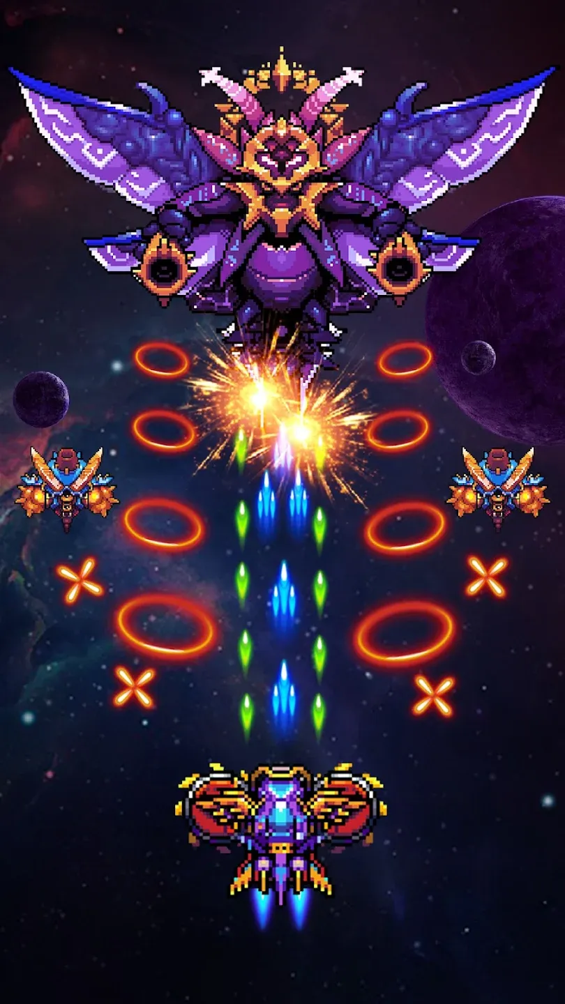 Falcon Squad: Classic Arcade v100.80 APK Мод (Меню, Один удар, Режим бога, Много денег) Screenshot 1