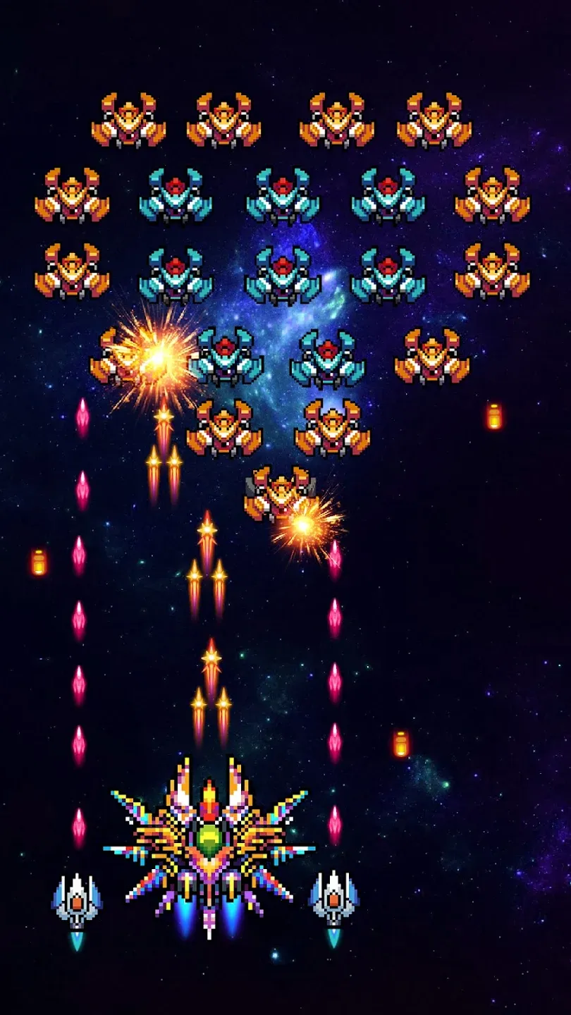 Falcon Squad: Classic Arcade v100.80 APK Мод (Меню, Один удар, Режим бога, Много денег) Screenshot 2