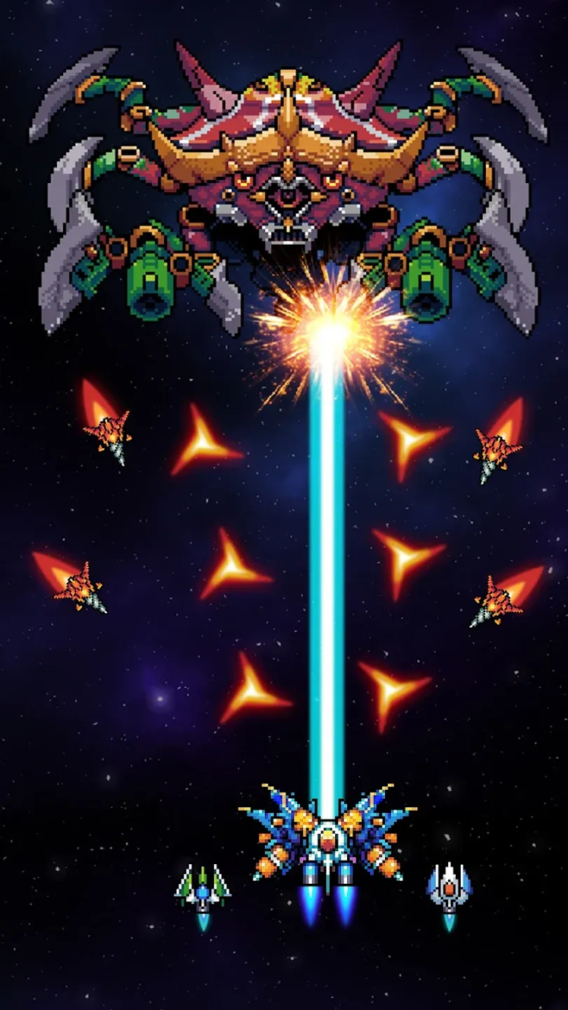 Falcon Squad: Classic Arcade v100.80 APK Мод (Меню, Один удар, Режим бога, Много денег) Screenshot 3