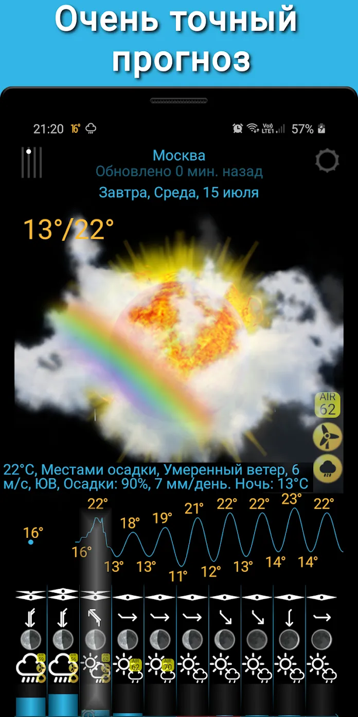 eWeather HDF Premium: погода на экране телефона и барометр [мод: всё открыто] Screenshot 1