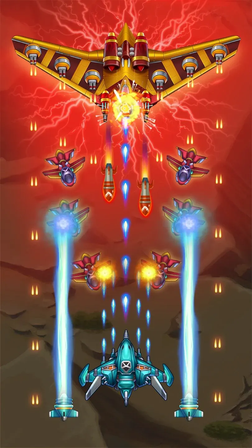 Sky Raptor: самолеты стрелялки v2.5.9 APK Мод (Меню, Урон, Режим бога, Деньги) Screenshot 2 Sky Raptor: самолеты стрелялки v2.5.9 APK Мод (Меню, Урон, Режим бога, Деньги) Screenshot 2