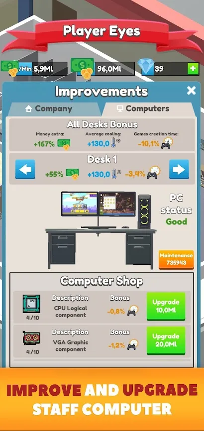 Idle Game Dev Empire [мод: много денег] Screenshot 4