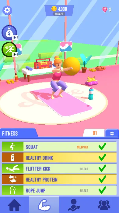 Idle Beauty Girl: Workout master [мод: много денег] Screenshot 2
