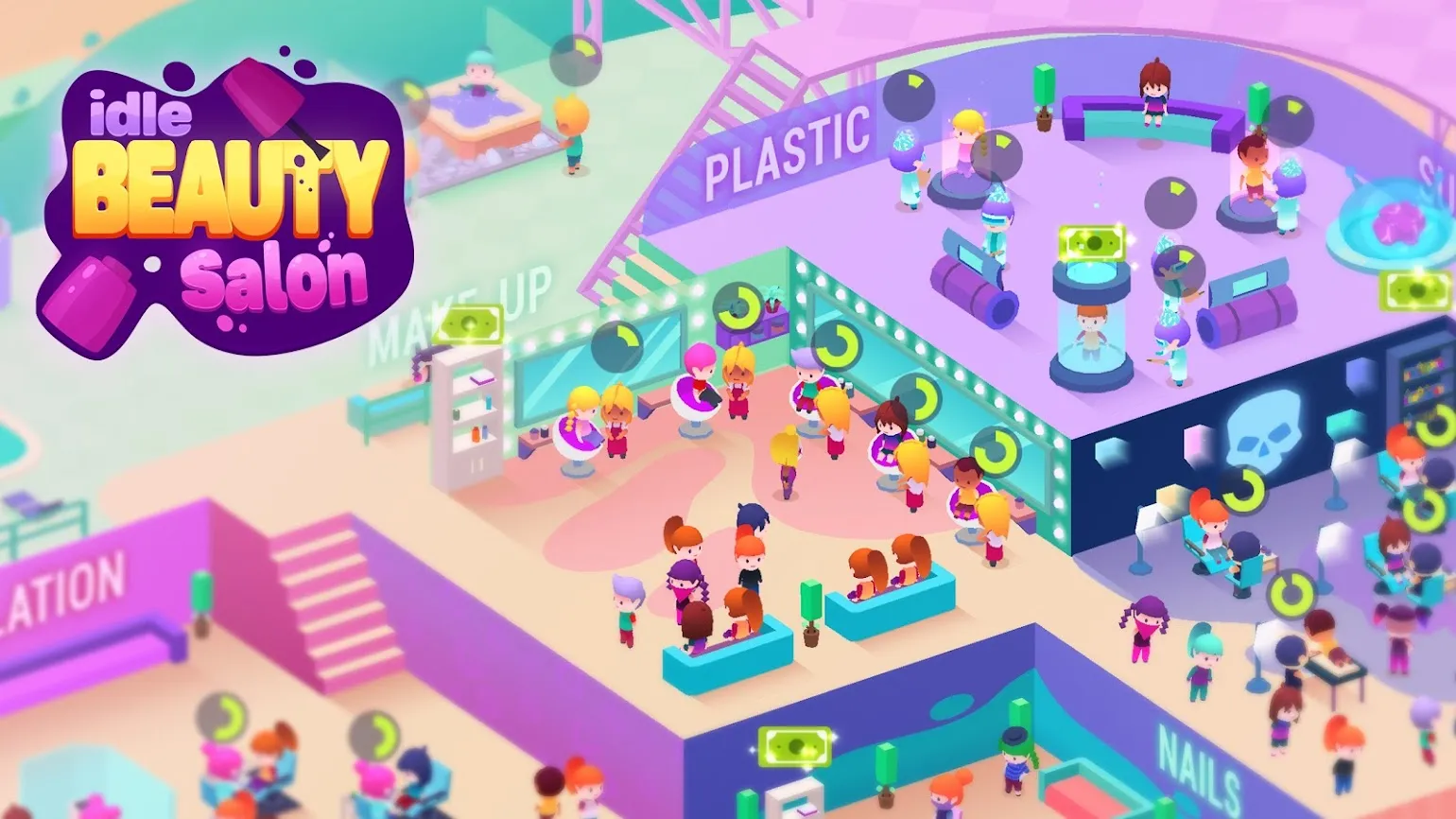 Idle Beauty Salon Tycoon [мод: много денег] Screenshot 1