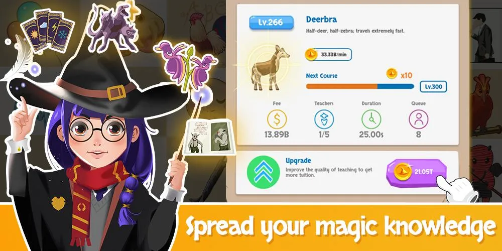 Idle Wizard School – Ассамблея Волшебников [мод: много денег] Screenshot 1