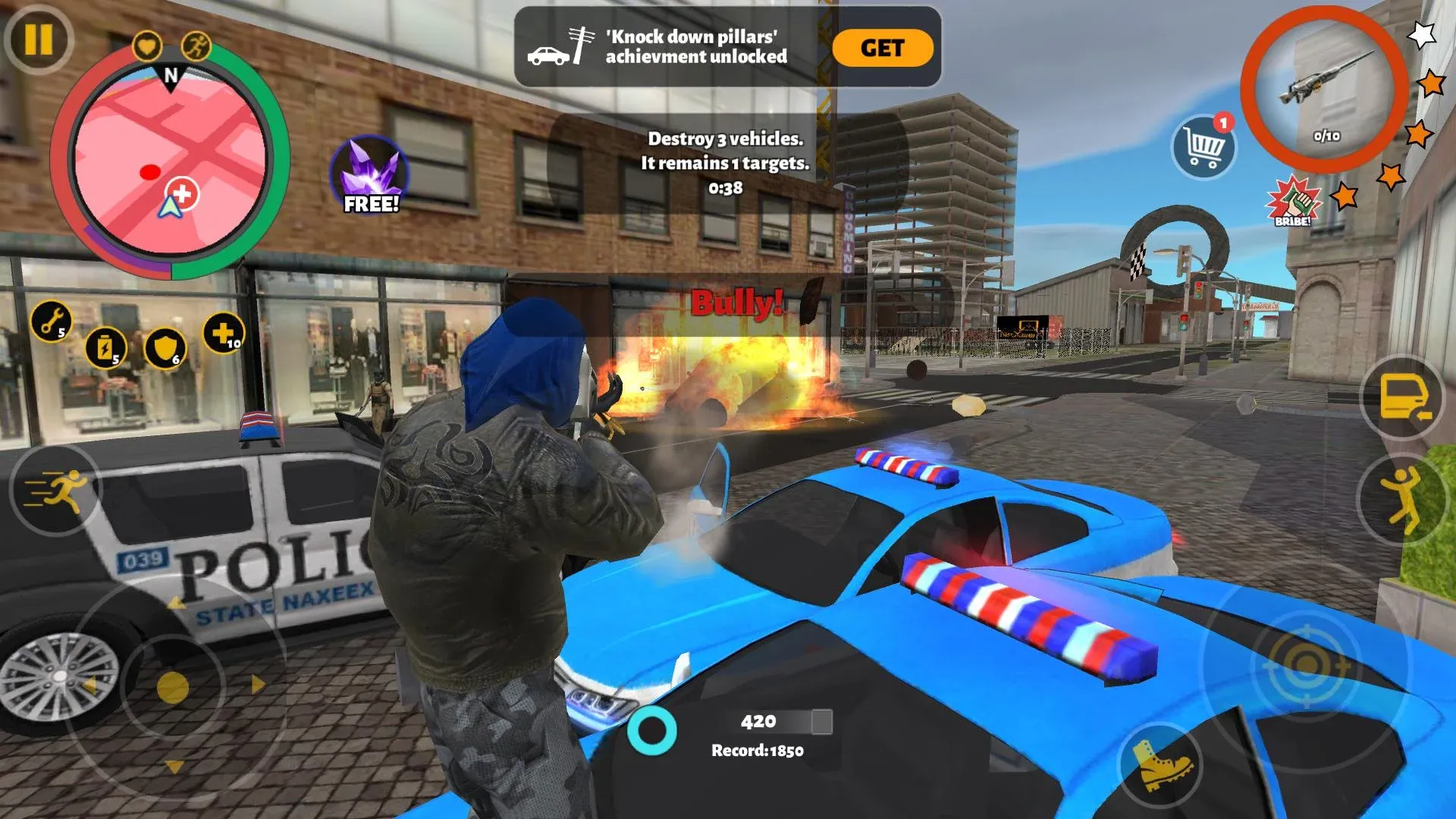 Rope Hero 3 v2.8.5 APK Мод (Мега Меню, Режим бога, Много денег и навыков) Screenshot 5