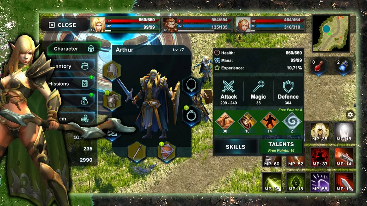 Fantasy Heroes v0.71 APK Мод (Меню, Много денег, Режим бога) Screenshot 3