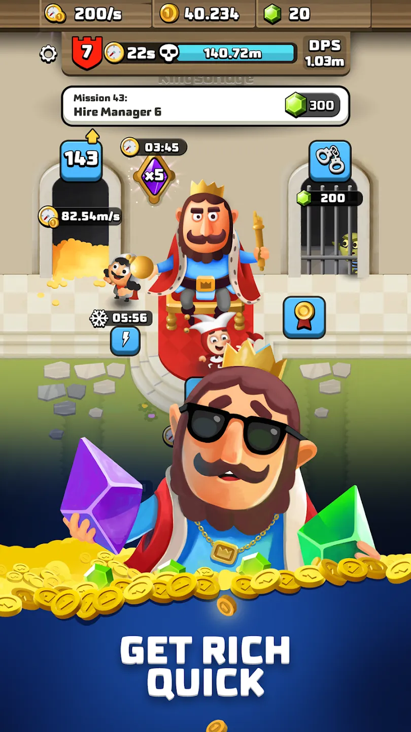 King Royale: Idle Tycoon v3.1.7.665 APK Мод (Меню, Много денег, Без рекламы) Screenshot 1 King Royale: Idle Tycoon v3.1.7.665 APK Мод (Меню, Много денег, Без рекламы) Screenshot 1
