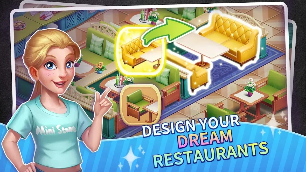 My Restaurant Empire: Decorating Story Cooking Game [мод: много денег] Screenshot 5