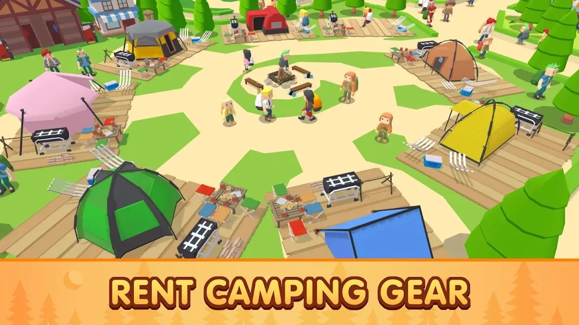 Camping Tycoon [мод: бесплатные покупки] Screenshot 2