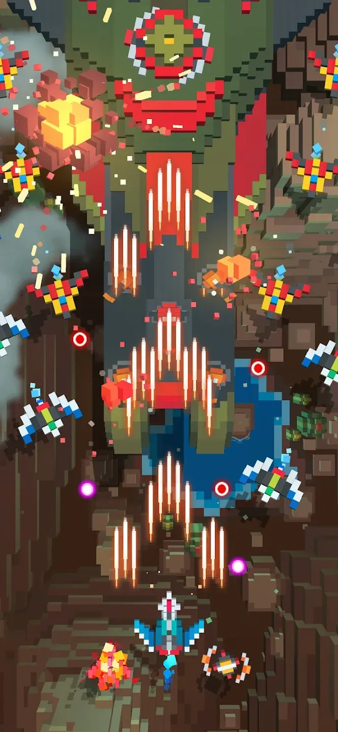 Sky Wings: Pixel Fighter 3D v3.3.8 APK Мод (Много денег) Screenshot 2 Sky Wings: Pixel Fighter 3D v3.3.8 APK Мод (Много денег) Screenshot 2