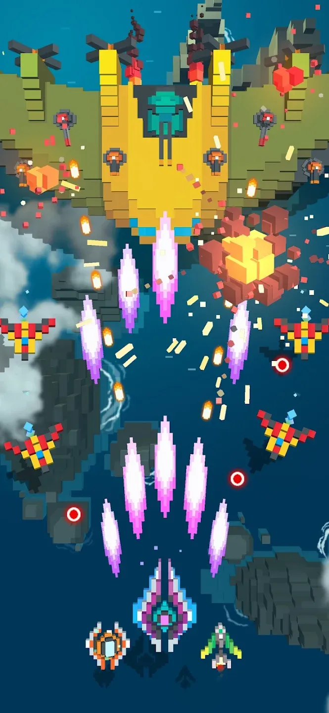 Sky Wings: Pixel Fighter 3D v3.3.8 APK Мод (Много денег) Screenshot 4 Sky Wings: Pixel Fighter 3D v3.3.8 APK Мод (Много денег) Screenshot 4