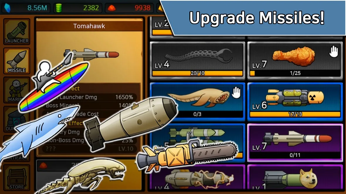 [VIP] Missile Dude RPG : idle [мод: много денег] Screenshot 5