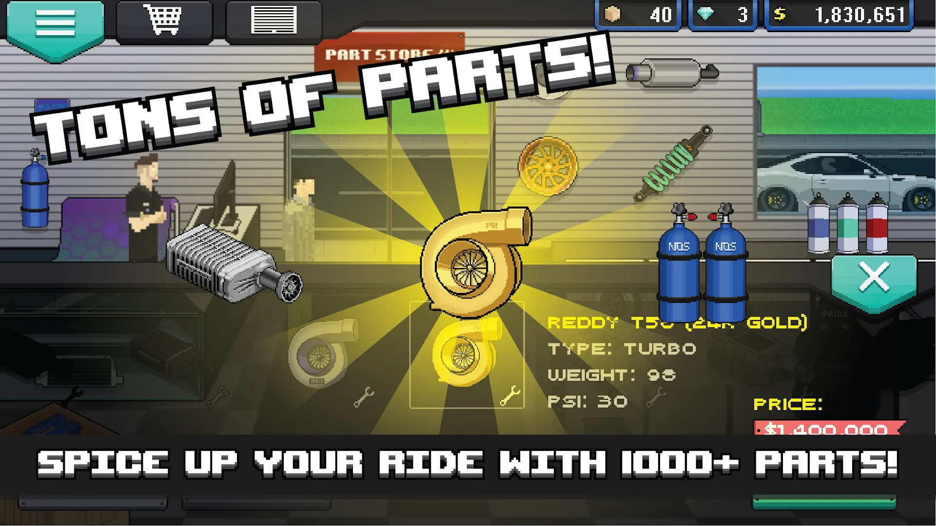 Pixel Car Racer [мод: много денег] Screenshot 2