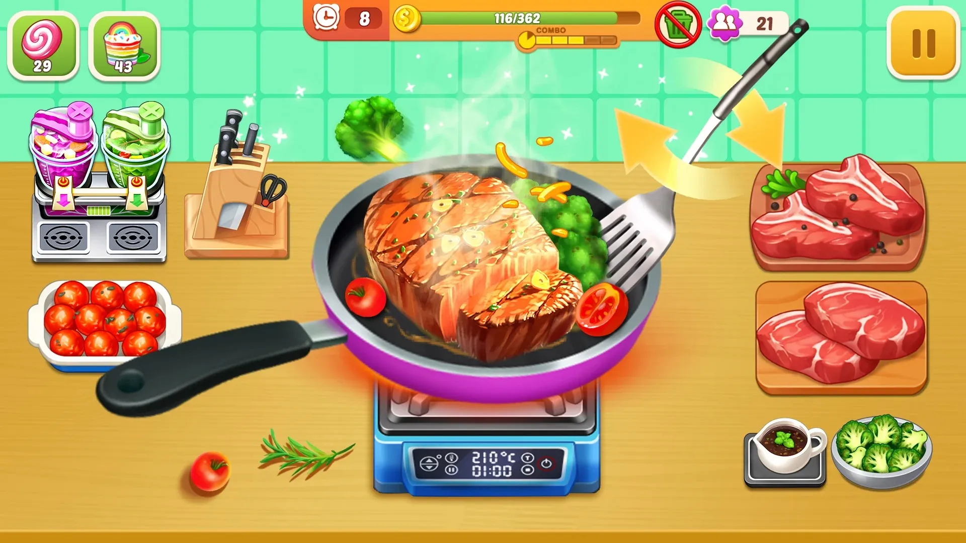 Crazy Kitchen: Cooking Game [мод: много денег] Screenshot 2