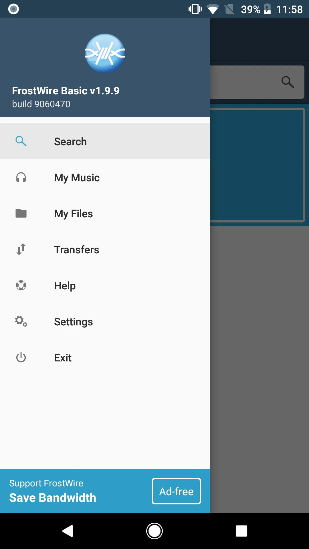 FrostWire: Torrent Downloader & Music Player Screenshot 1