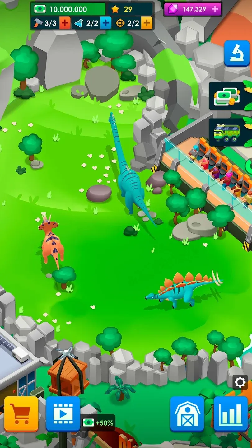 Dinosaur Park: Jurassic Tycoon v2.0.9 APK Мод (Много денег) Screenshot 5