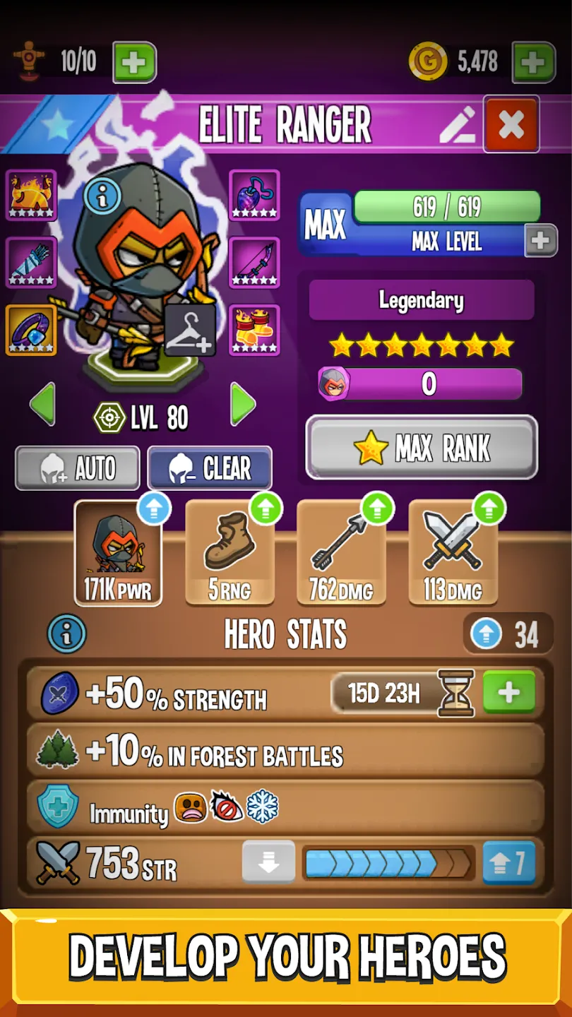 Five Heroes: The King's War v7.6.12 APK Мод (Меню, Множитель урона; Режим бога, Много денег) Screenshot 4 Five Heroes: The King's War v7.6.12 APK Мод (Меню, Множитель урона; Режим бога, Много денег) Screenshot 4