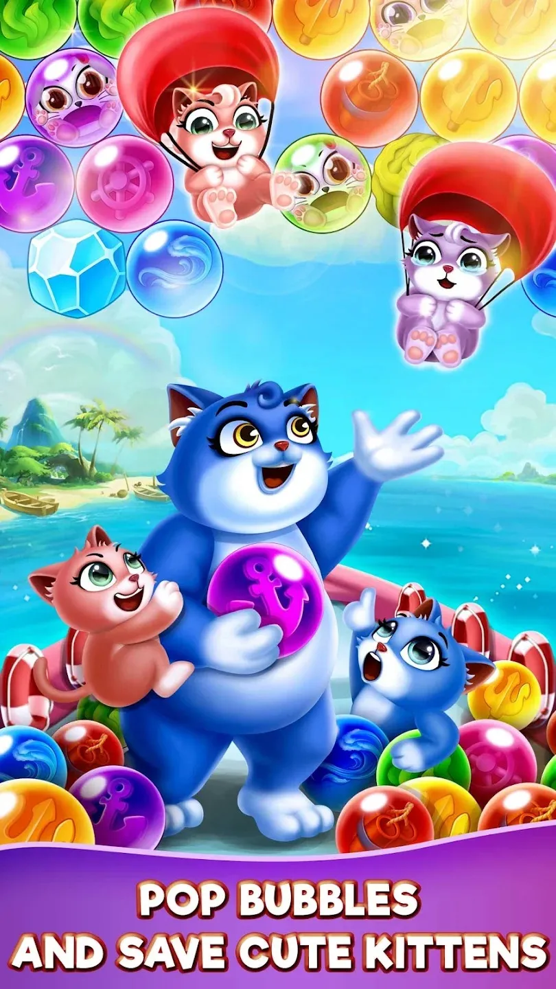 Bubble Shooter: Cat Pop Island [мод: бесплатные покупки] Screenshot 1