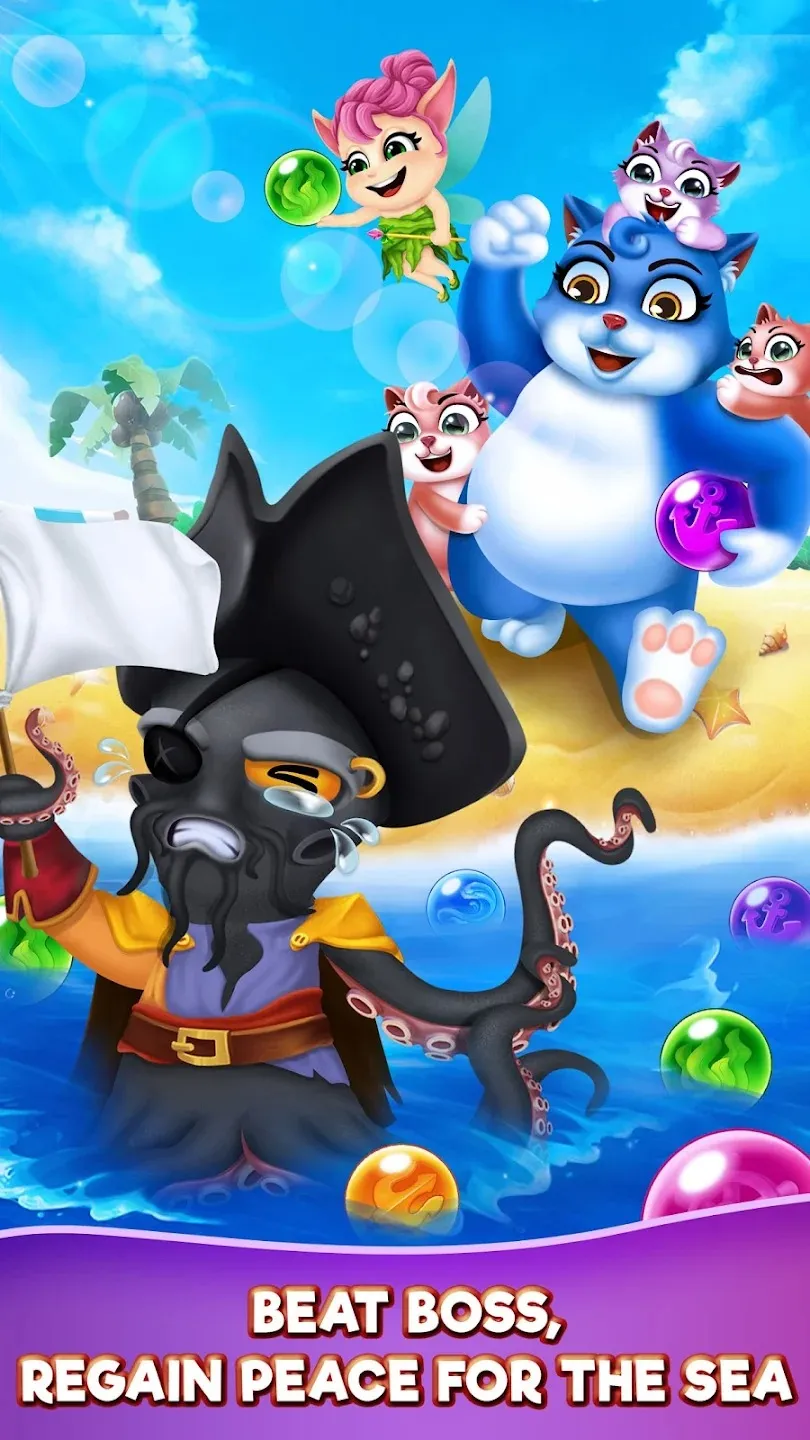 Bubble Shooter: Cat Pop Island [мод: бесплатные покупки] Screenshot 4