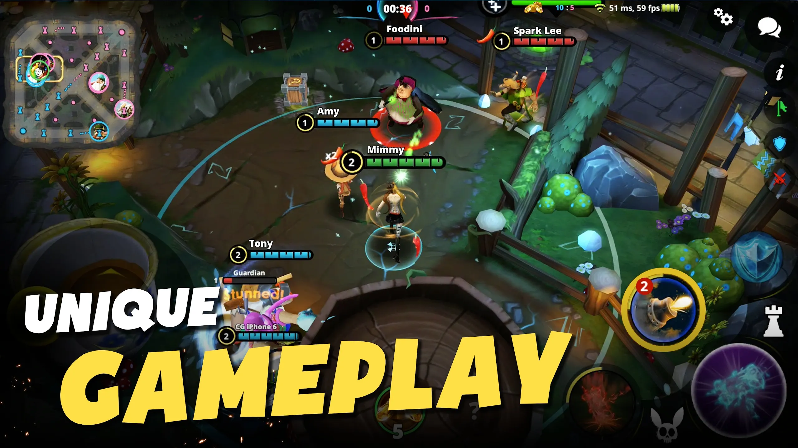 Awakening of Heroes: MOBA 5v5 [мод: враги на миникарте] Screenshot 2