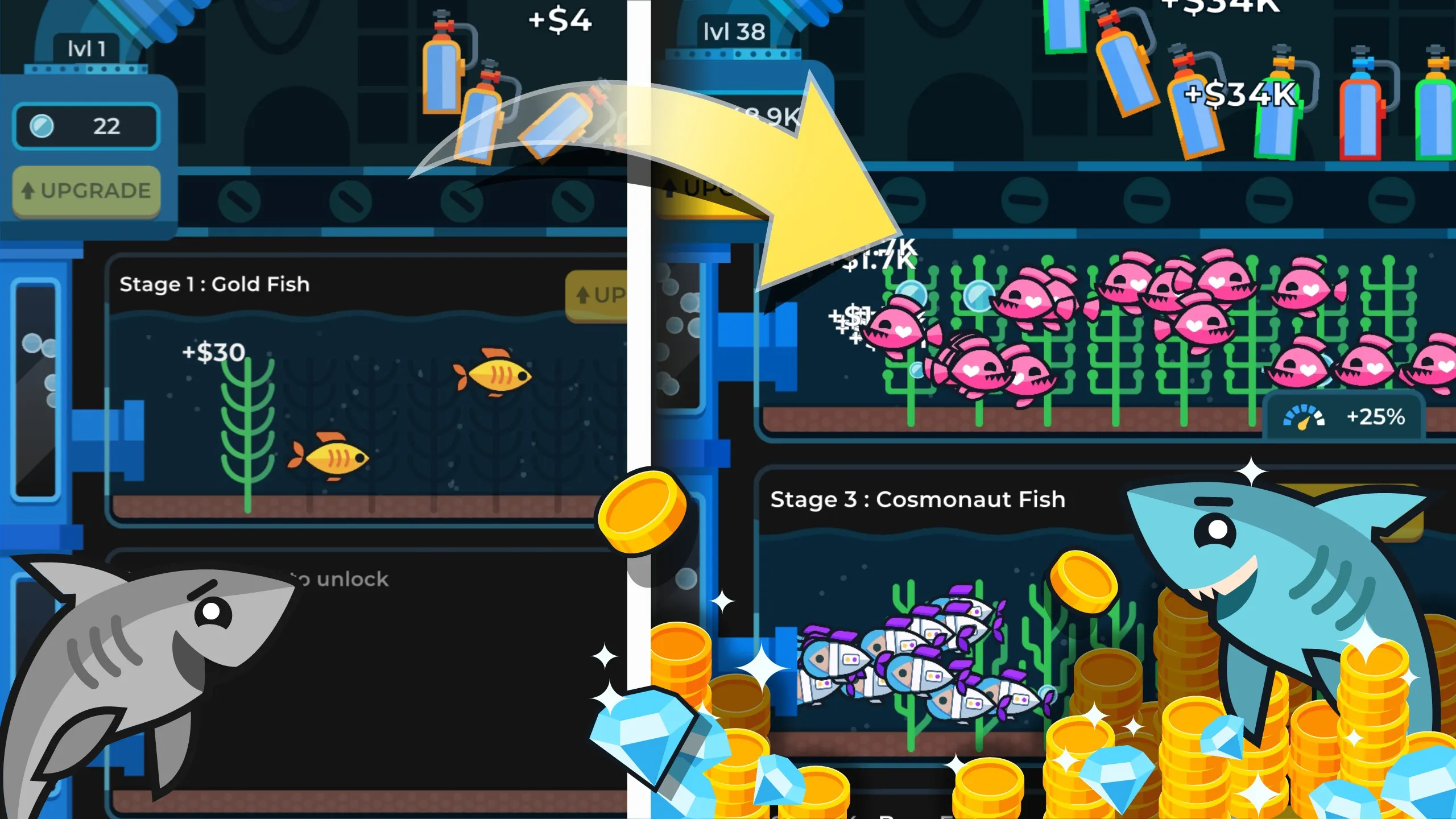 Idle Fish Aquarium [мод: много денег] Screenshot 1