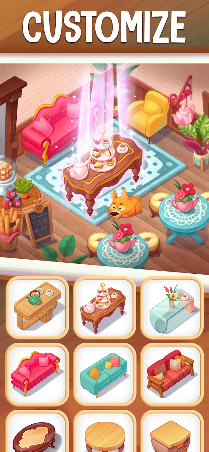 Love & Pies - Merge Mystery v0.75.0 APK Мод (Много бриллиантов) Screenshot 5