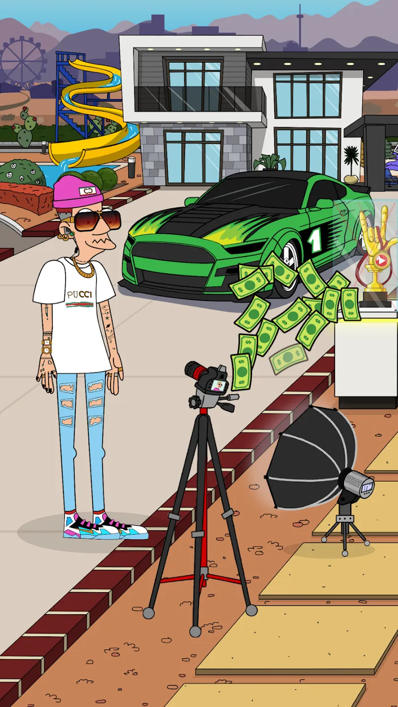 Ламар - Бездельный Видеоблогер v238.2.0 APK Мод (Бесплатные покупки) Screenshot 2 Ламар - Бездельный Видеоблогер v238.2.0 APK Мод (Бесплатные покупки) Screenshot 2